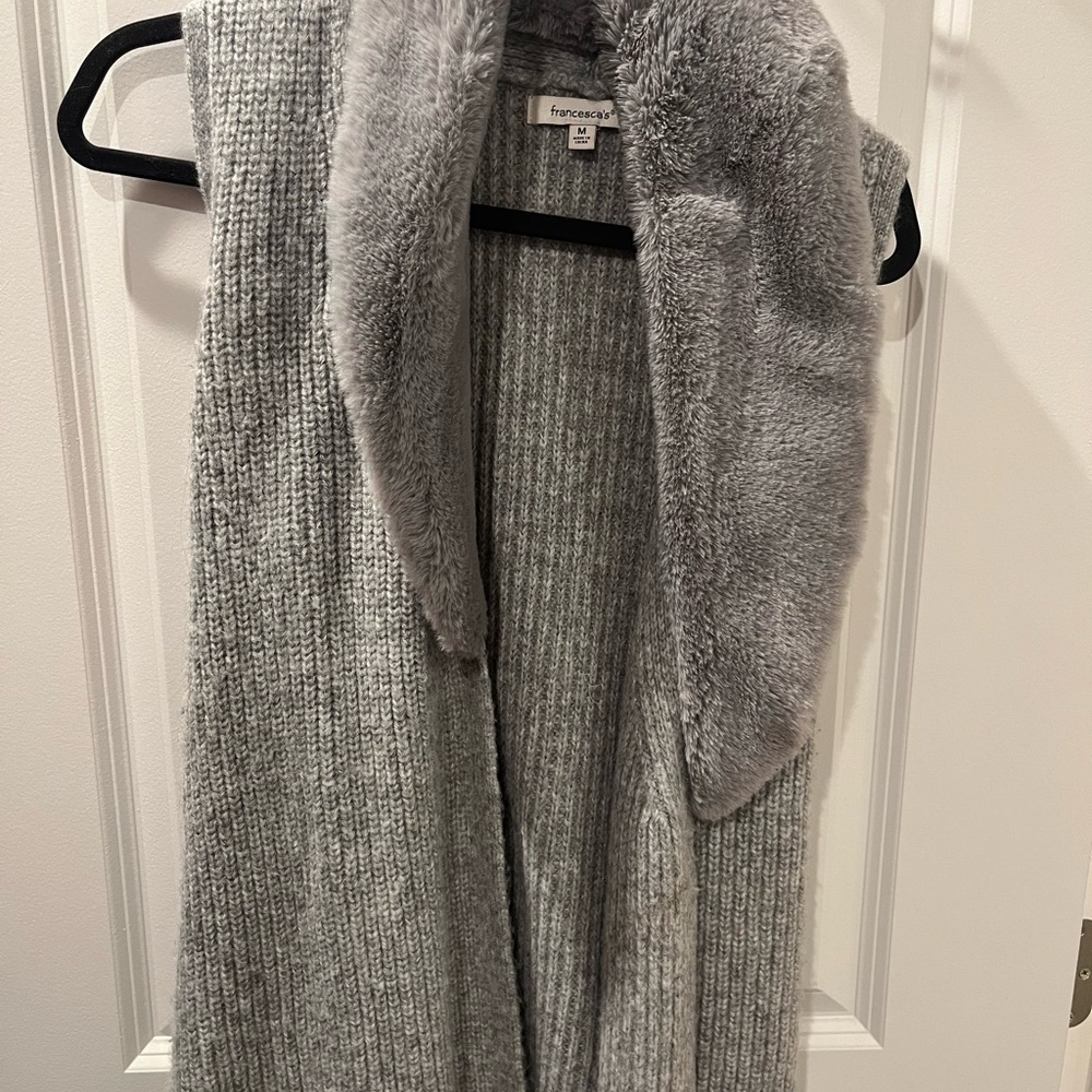 Francesca's Collections Gray Knit Vest